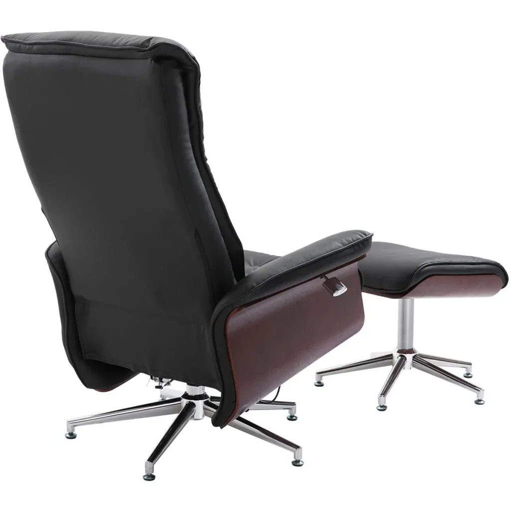 Chesterfield Sessel mit Hocker schwarz