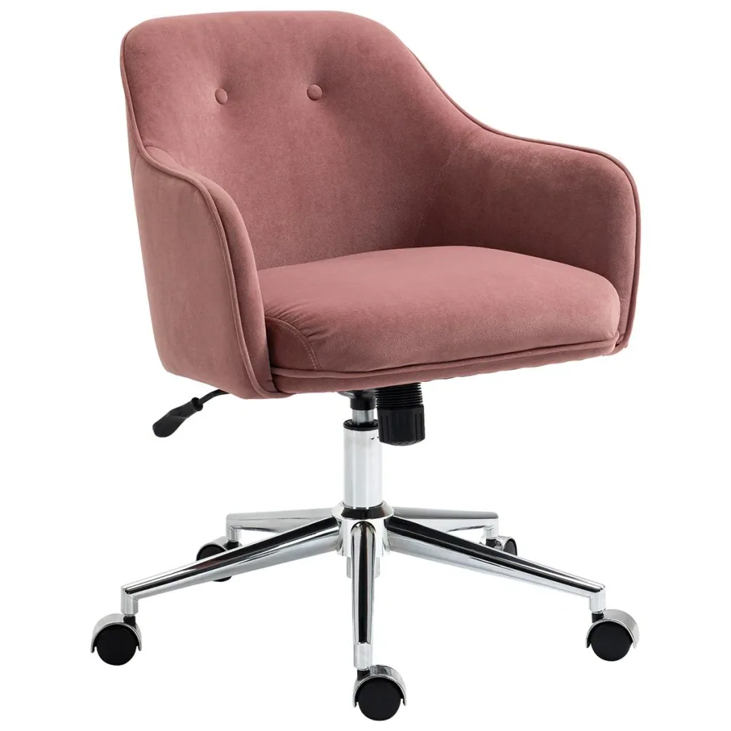 Bürostuhl mit Wippenfunktion Home-Office-Stuhl höhenverstellbarer Schreibtischstuhl ergonomisch 360°-Drehräder Samt-Tou