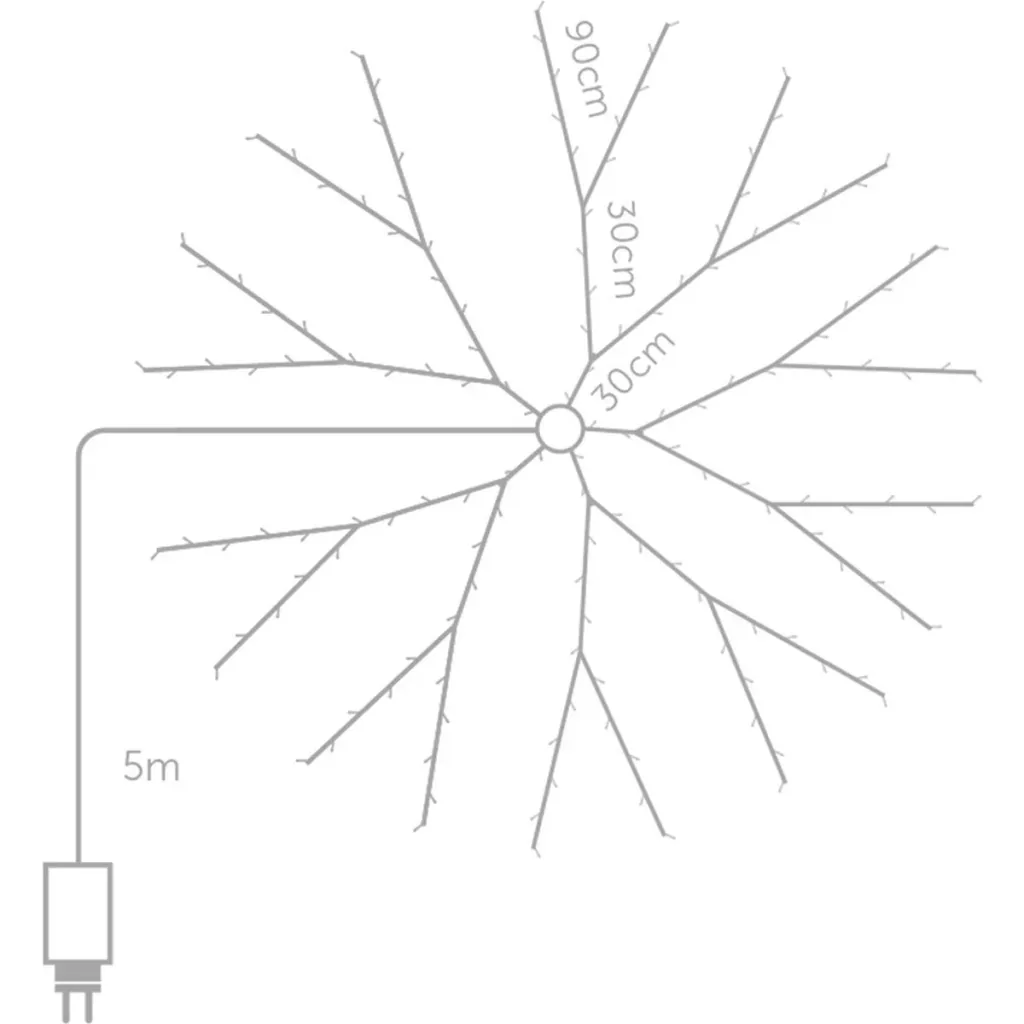 Vellight Weihnachtsbeleuchtung - für Weihnachtsbäume bis zu 180cm - 220 LEDs - Arizona Weiß - Innen & Außen