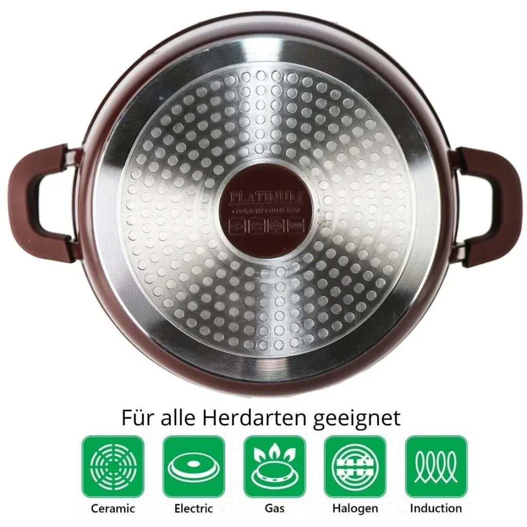 Platin-Bräter - Antihaftbeschichtung - 24cm - Burgunderrot