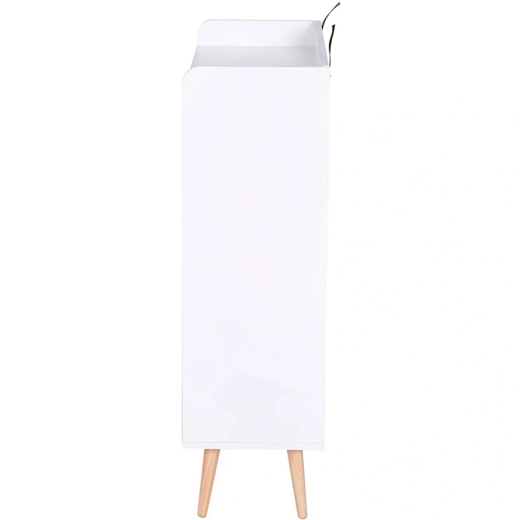 Standregal Kommode Flurschrank Schublade Schrank 100 kg Belastbarkeit Kiefernholz Weiß 80 x 29,5 x 96 cm
