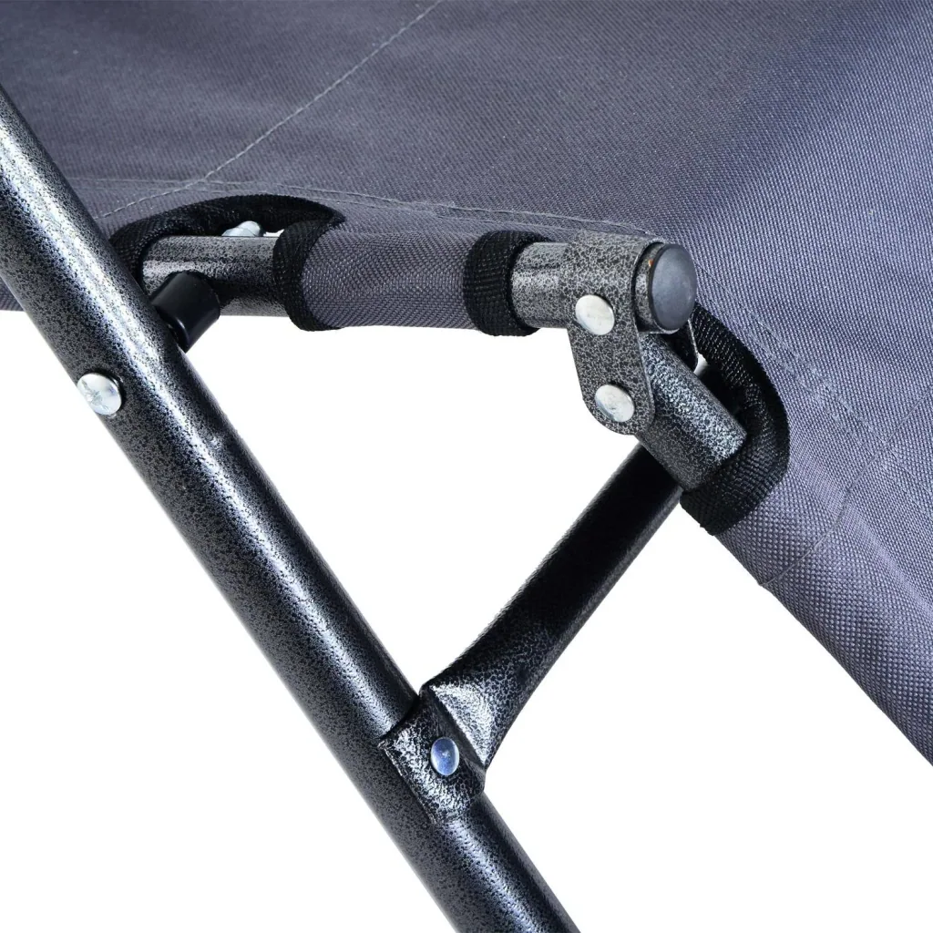 Sonnenliege Strandliege Gartenliege Relaxliege klappbar mit Kissen Strand Metall + Oxfordstoff Grau 135 x 60 x 89 cm