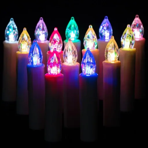 LED-Weihnachtsbaumkerzen 30er-Set mit Fernbedienung Multicolor