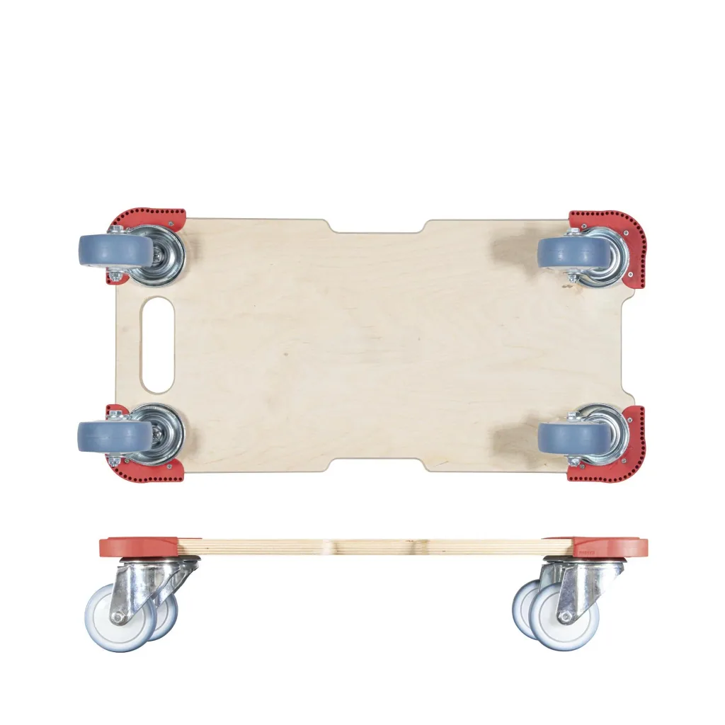 Transporthilfe MM 1322, 59 x 29 x 11 cm, softe Rollen Ø 80 mm Kugellager, Kantenschutz Multiplex FSC®, Tragkraft 400 kg
