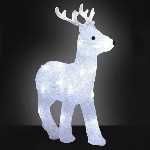 Weihnachtsdekoration Weihnachtsbeleuchtung 3D beleuchtetes Rentier - LED Rentier 25 x 9 x 32 cm