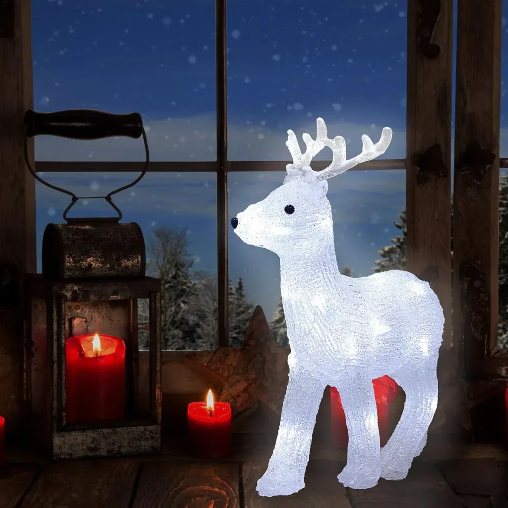Weihnachtsdekoration Weihnachtsbeleuchtung 3D beleuchtetes Rentier - LED Rentier 25 x 9 x 32 cm