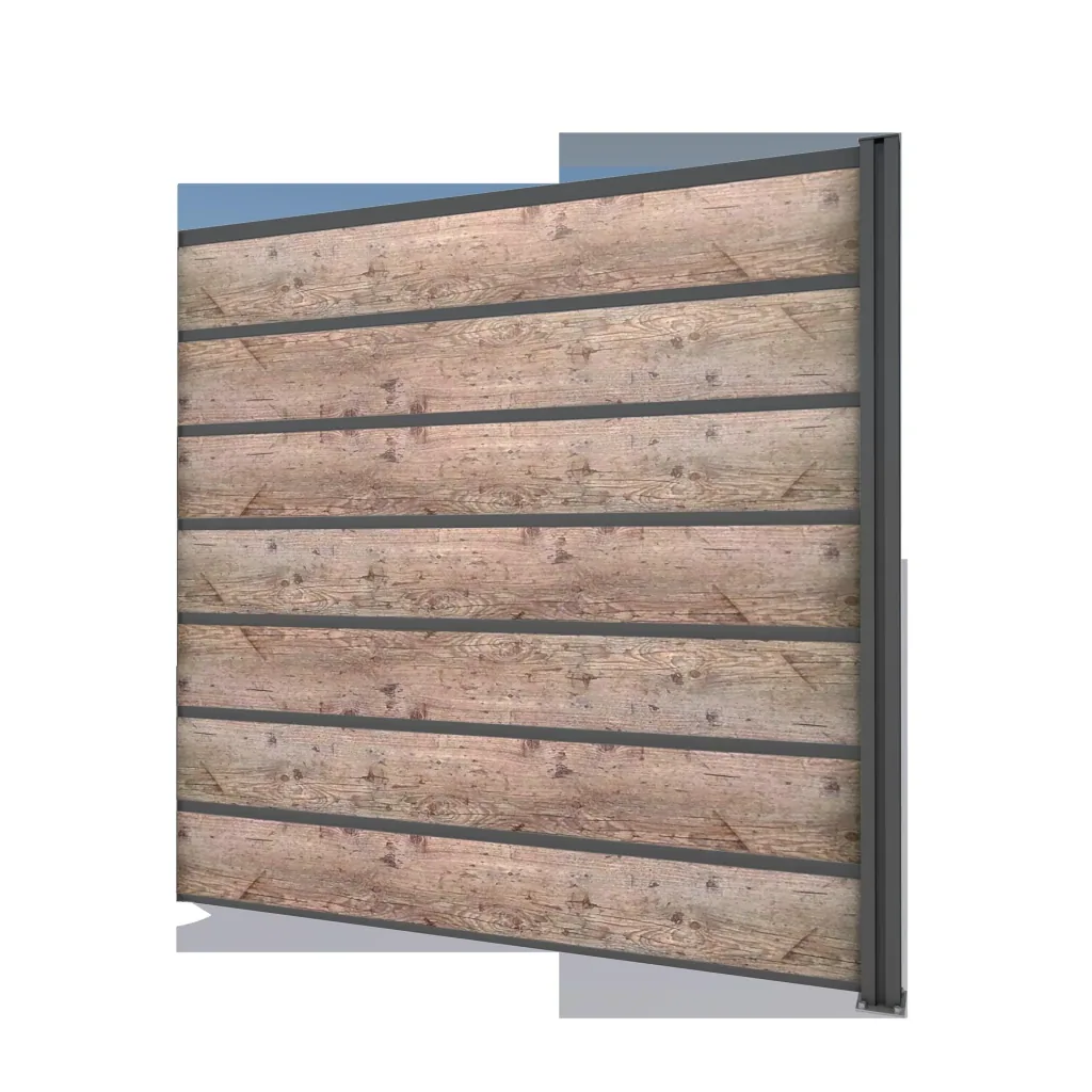 Sichtschutz Erweiterung, anthrazit, 1,94 x 1,86 m, Schichtstoffplatten Holzoptik