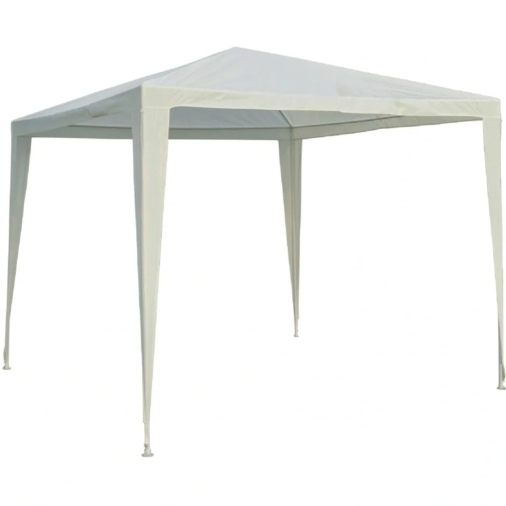 Gartenpavillon Partyzelt Gartenzelt Festzelt Klicksystem 90 g/m² PE-Plane Stahl Weiß 2,7 x 2,7 m