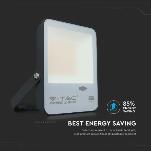 VT-37S LED-Flutlicht mit Tag/Nacht-Sensor - 30 W - 3000 Lm - 3000K - schwarz