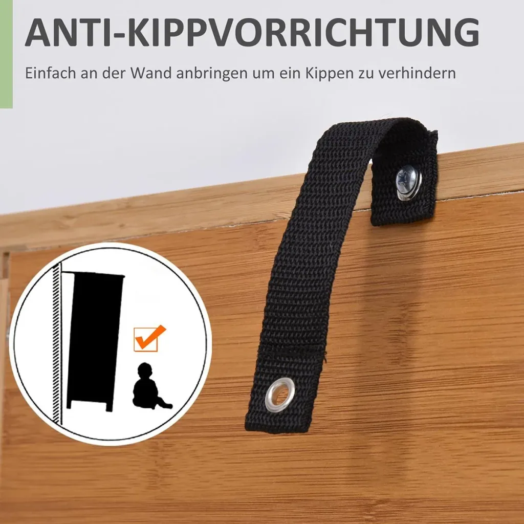 Badzimmerschrank mit offenem Regal, Badregal, Badezimmer Standregal, Bambus, Natur, 50 x 25,5 x 92 cm