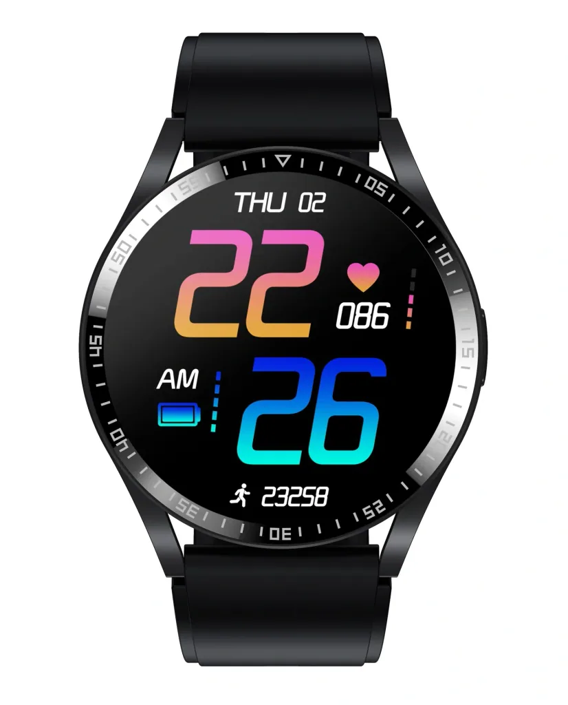 Bluetooth Smartwatch mit Puls, Blutdruck und Blutsauerstoff Sensor, IPS Display