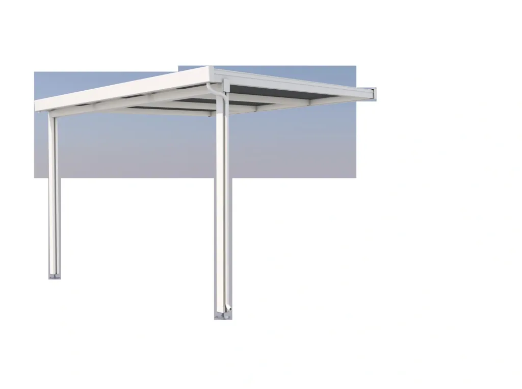 Terrassendach Premium, weiß, 3094 x 3060 mm - Polycarbonat Stegplatten 16 mm, opal