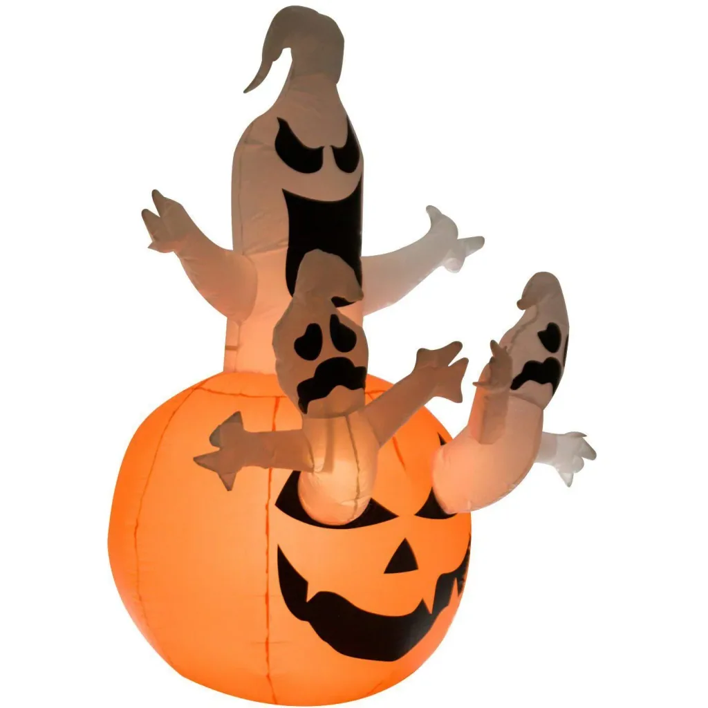 Aufblasbarer Kürbis mit Gespenstern Halloween Deko LED