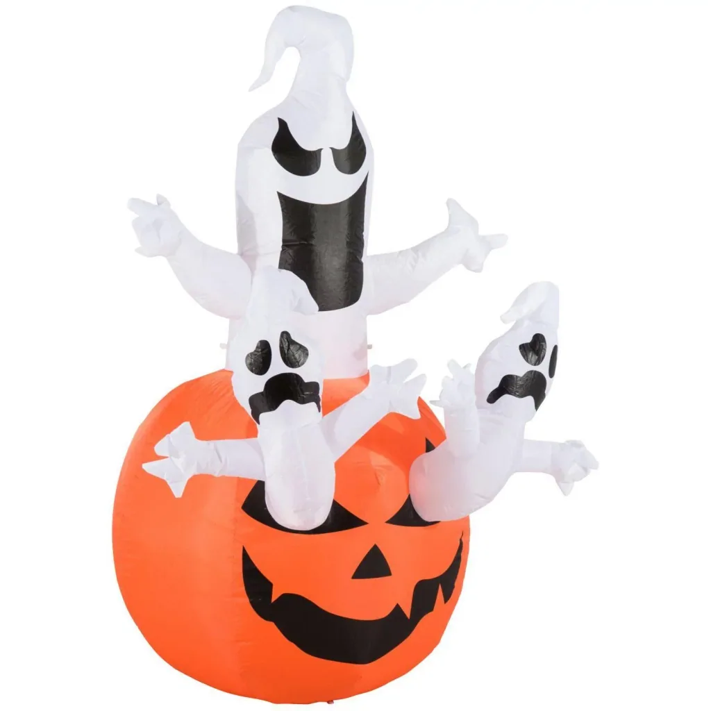 Aufblasbarer Kürbis mit Gespenstern Halloween Deko LED