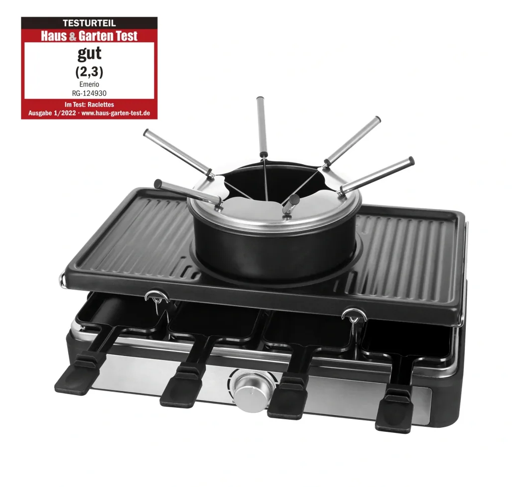 Raclettegrill/ Fondue "RG-124930", 8 Personen, 42 x 23 cm , 1,3 Liter, 1400 Watt