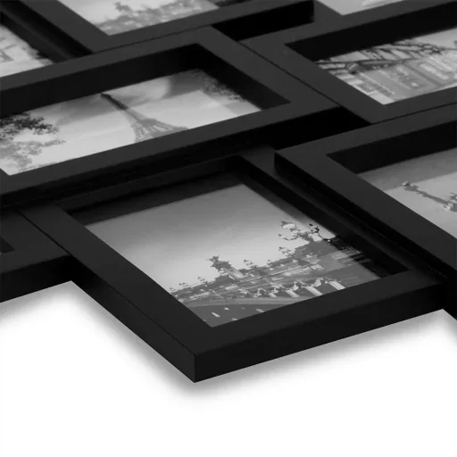 Fotorahmen Collage schwarz für 10 Fotos (10x15) - HxB 59x50cm