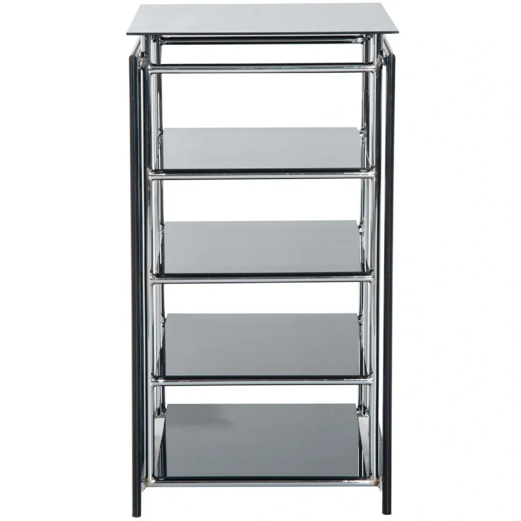 HiFi Rack Mediaständer 3 Fächer Metall Hartglas Schwarz