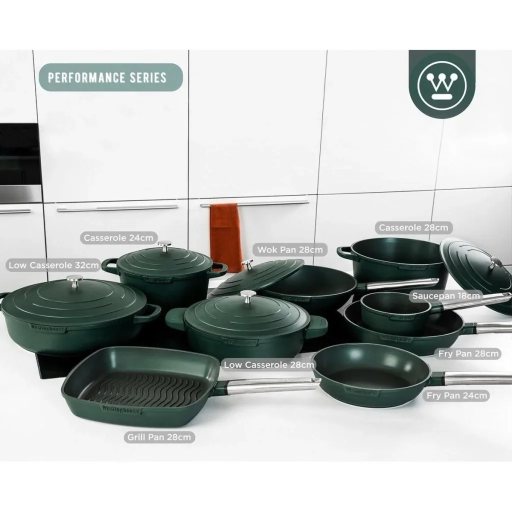 Performance Series Töpfe & Pfannen - Bratpfanne 28 cm + Bratpfanne 28 cm + Bratpfanne 24 cm - Grün