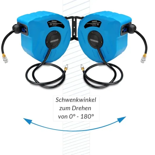 Druckluft-Schlauchaufroller 10m Schnellkupplung 1/4"