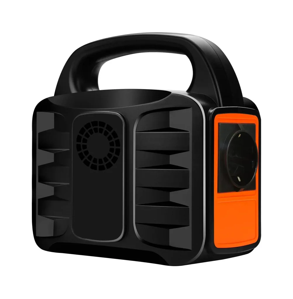 Tragbare Stromversorgungsstation mit Solarpanel und Lampe