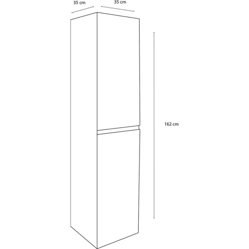 Concept Bade Hoher Schrank rechts Weiss fsc