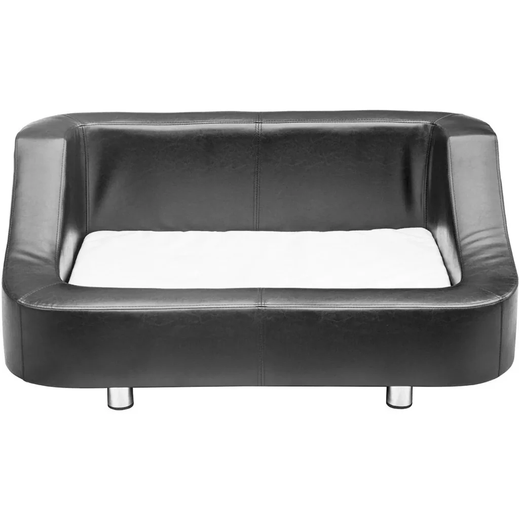 Luxus Hundesofa Hundebett Kunstleder schwarz-weiss