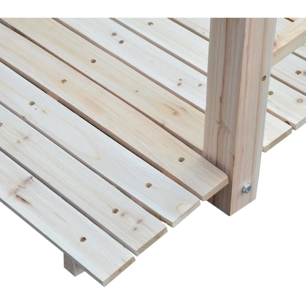 Gartenbrücke Holzbrücke Holzsteg Teichbrücke Zierbrücke mit Geländer bis 180 kg Tannenholz Natur 152,5 x 67 x 48 cm