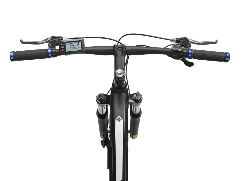 Unisex Alu MTB Hardtail E-Bike 27,5 Zoll, 9-Gang Kettenschaltung, Rahmenhöhe 48 cm, anthrazit/blau, Aufsteiger M920