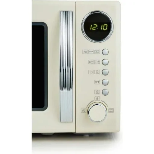 Mikrowellenherd 700 Watt und Grill 1000 Watt - 2 in 1 - Weiß - Retro-Stil