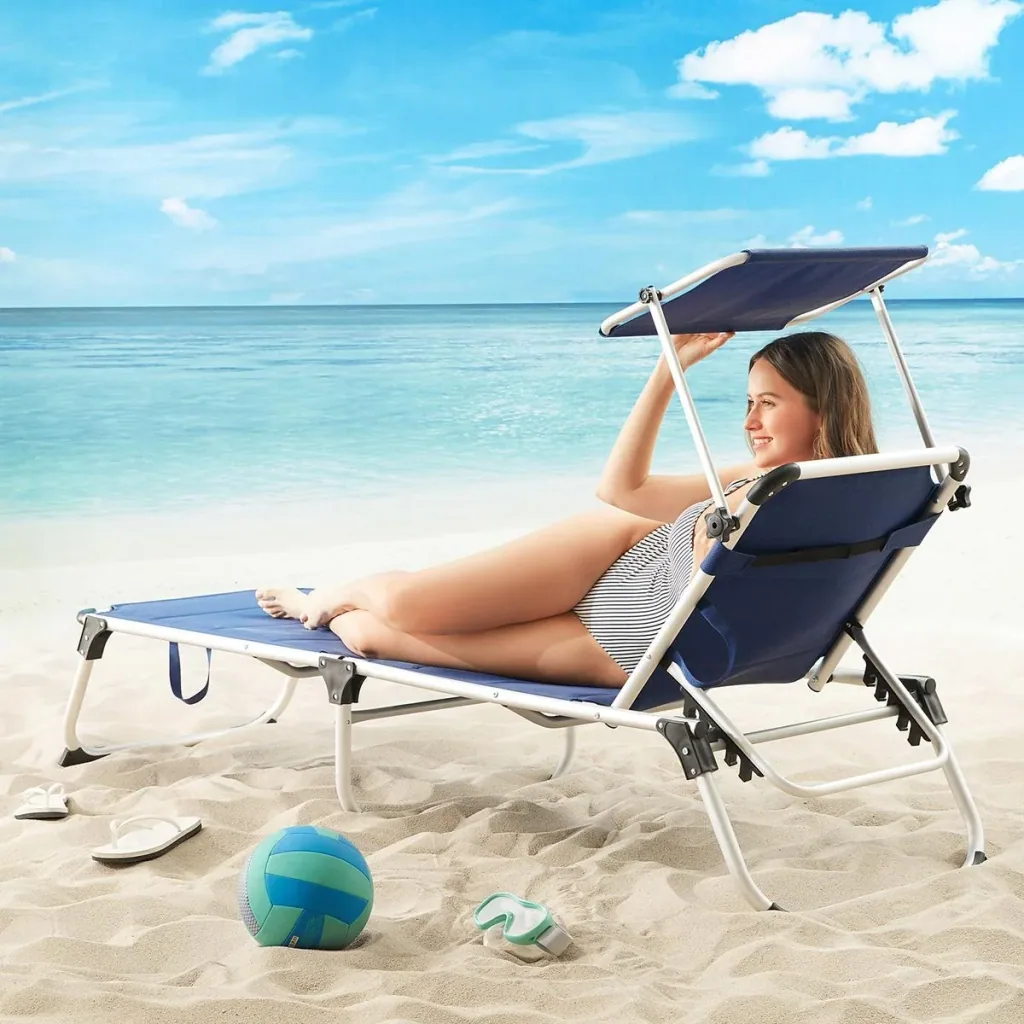 Liegestuhl Bari Blau 210x60x81cm