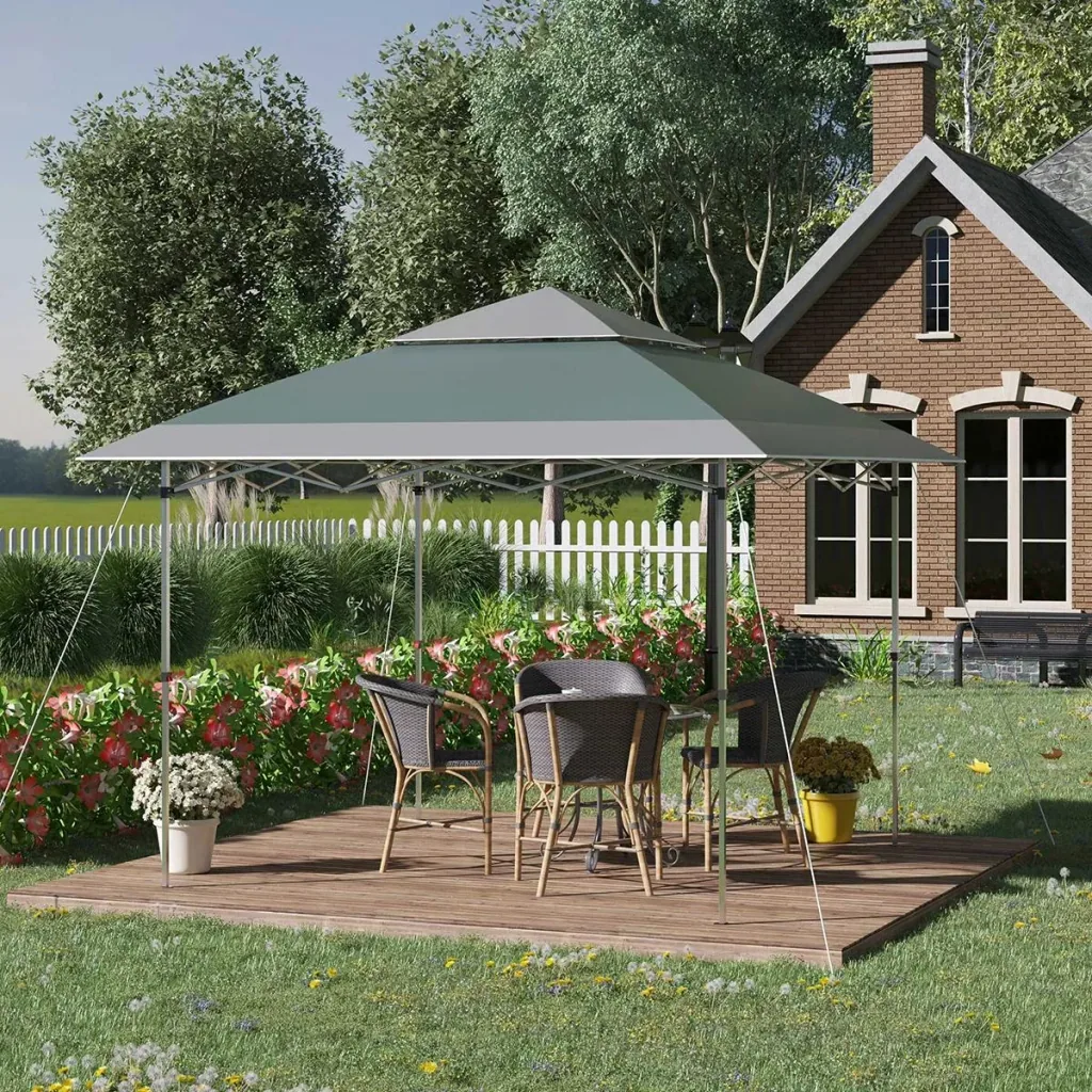 Faltbarer Pavillon Pop-Up Zelt Gartenpavillon Oxford Gewebe 3,6 x 3,6 m Grün
