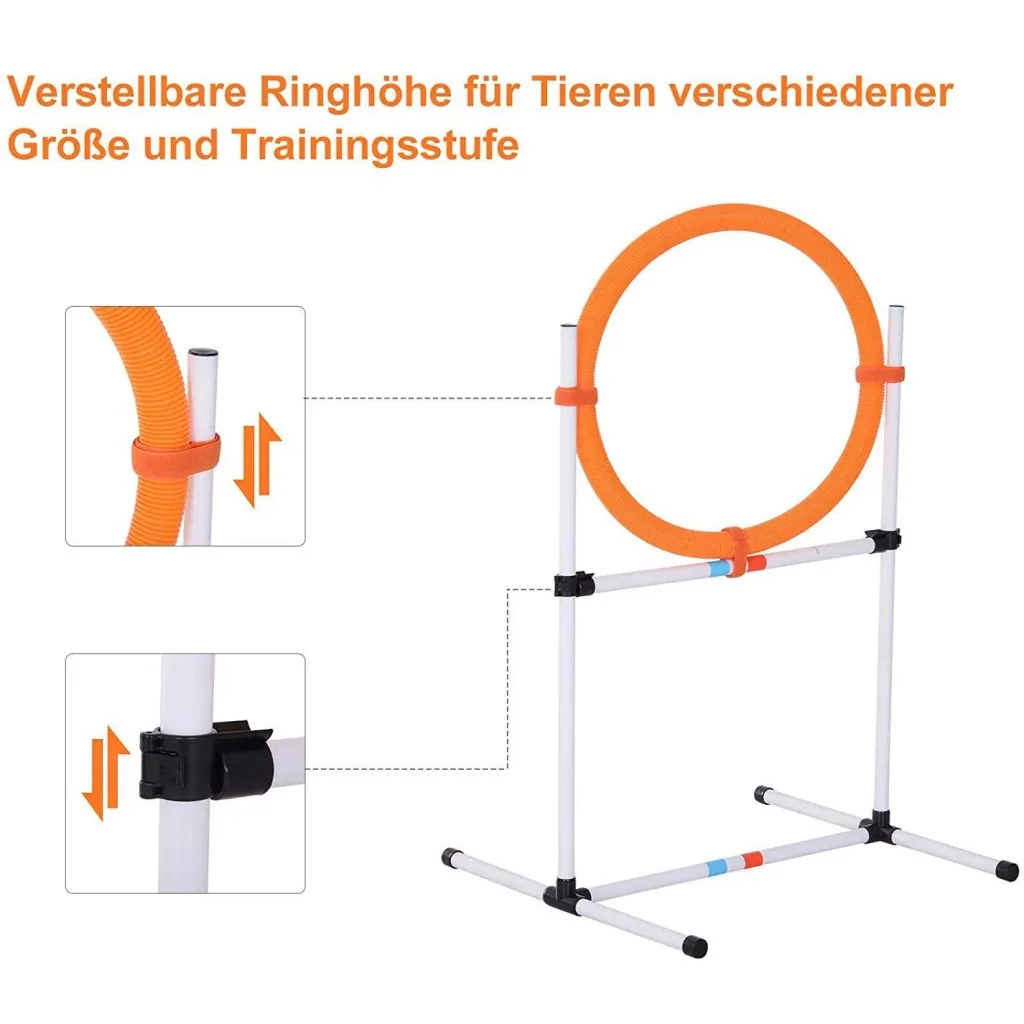 Hundetrainingsset Springring für Haustier-Agility-Training tragbar PE Weiß + Orange 74,5 x 66 x 91 cm