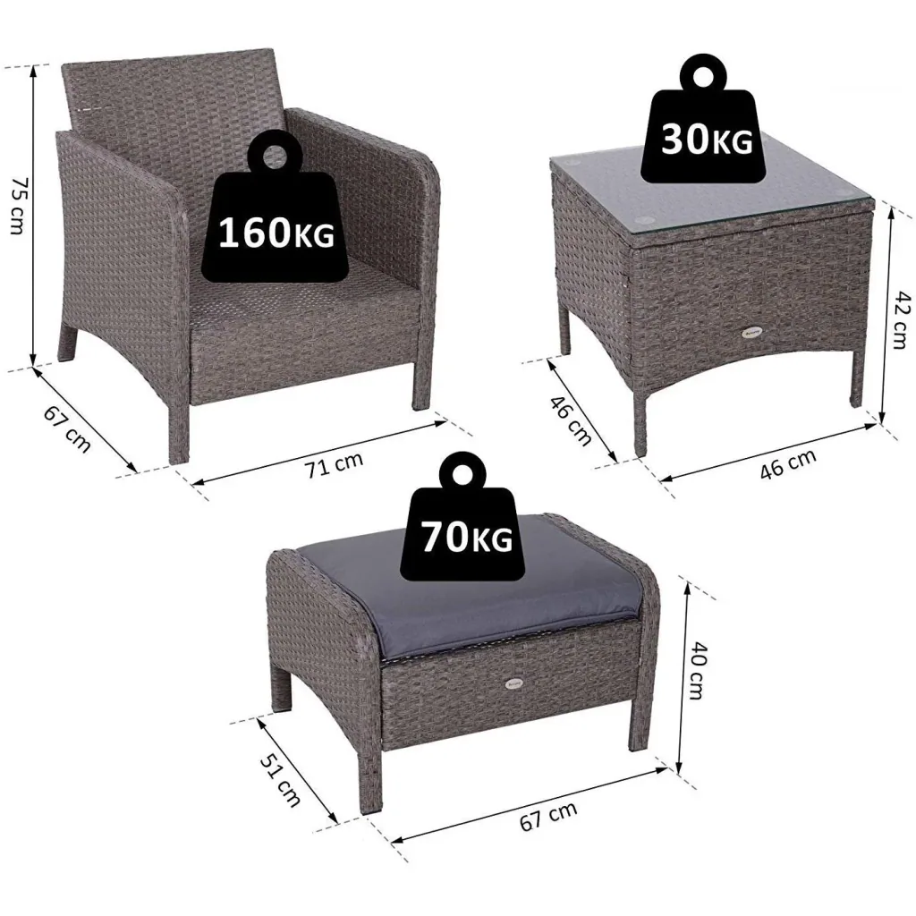 Rattan Sofagarnitur als 5-teiliges Set