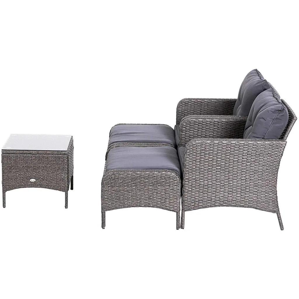 Rattan Sofagarnitur als 5-teiliges Set