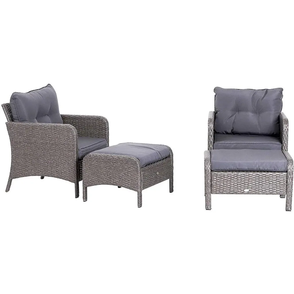 Rattan Sofagarnitur als 5-teiliges Set