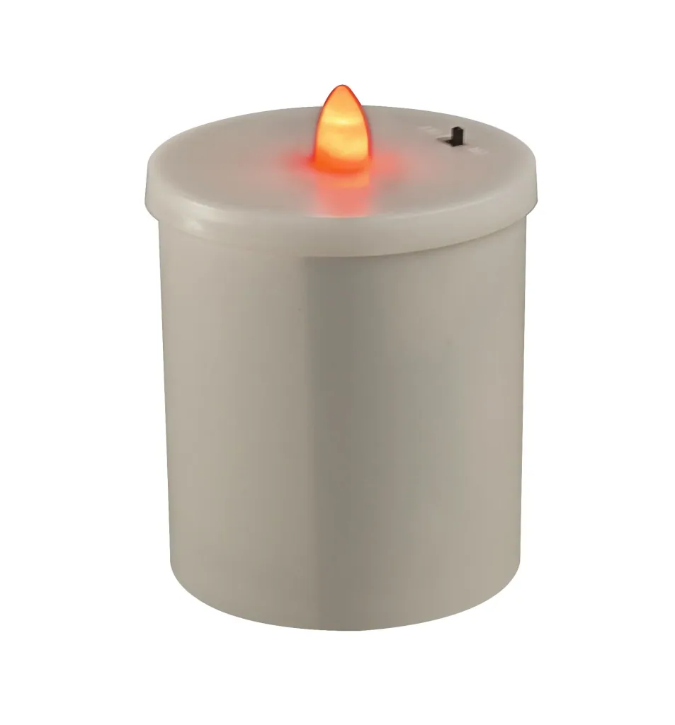 LED Grablicht rot mit Flackerflamme und Timer