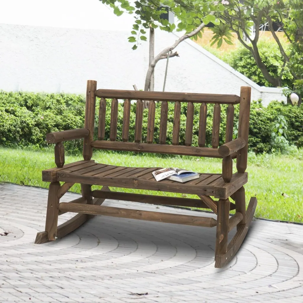 Schaukelbank mit Armlehne dunkelbraun