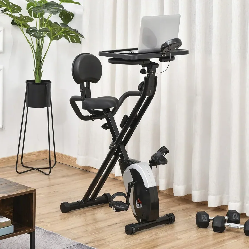 Heimtrainer Fahrradtrainer 1,5 kg Schwungrad Trimmrad mit 8 stufig einstellbarem Magnetwiderstand Rädern Stahl ABS Schwa
