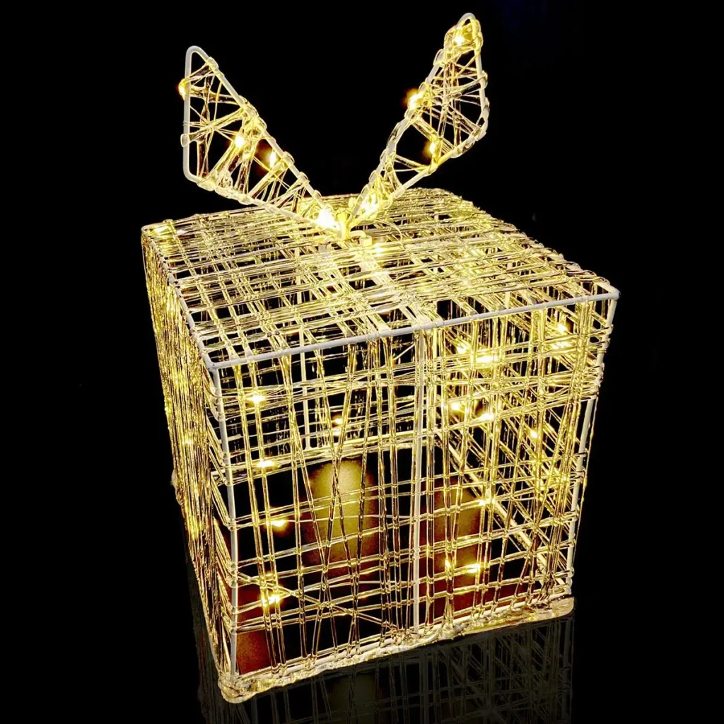 SET aus 2 Geschenkboxen - 2 verschiedene Größen - 15 und 20 cm hoch - 30 und 40 LED