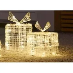 SET aus 2 Geschenkboxen - 2 verschiedene Größen - 15 und 20 cm hoch - 30 und 40 LED