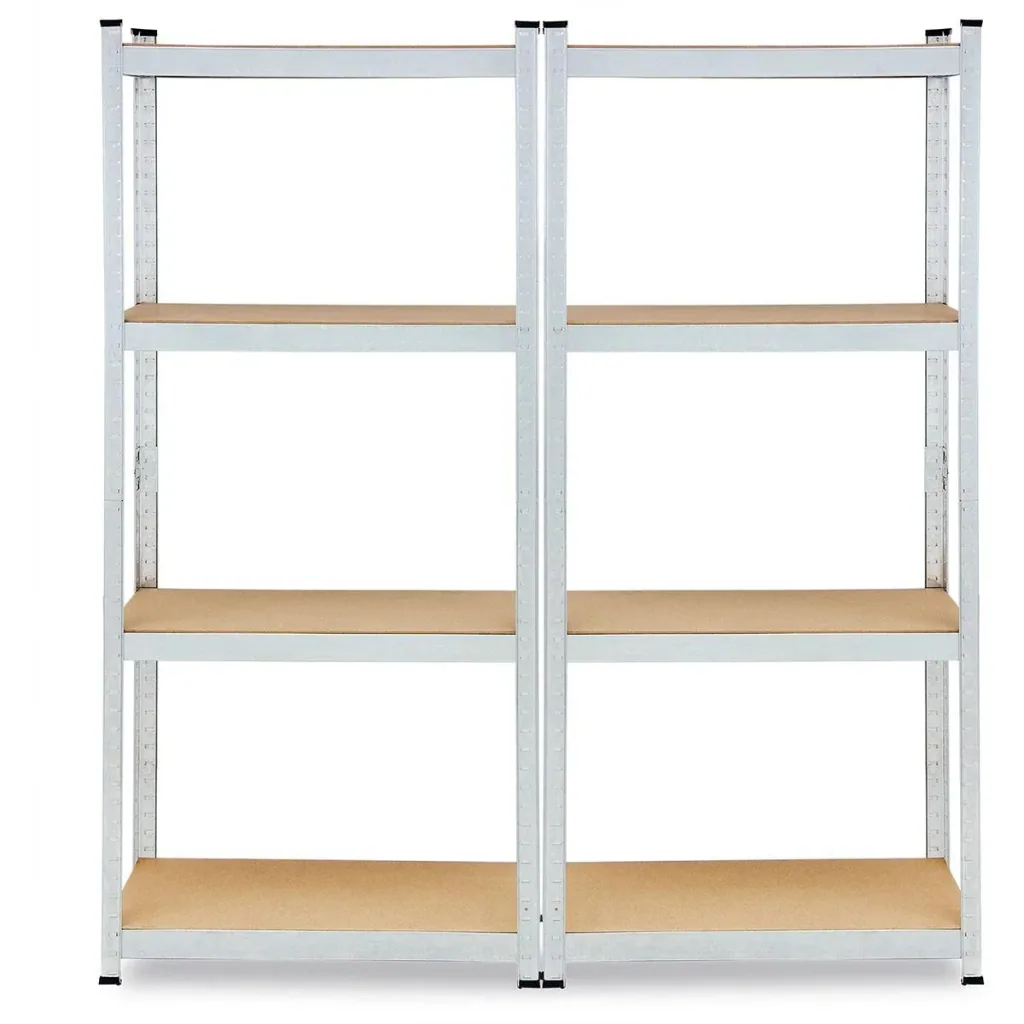 Metallregal mit 4 Fachböden - 700kg Kapazität - (HxBxT) 160x90x40 cm - 175kg pro Fachboden - 2 STUKS