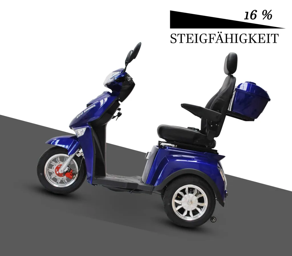 Elektromobil blau - herausnehmbarer Li-Io Akku 30 Ah - 25 km/h - 1000 Watt Seniorenmobil