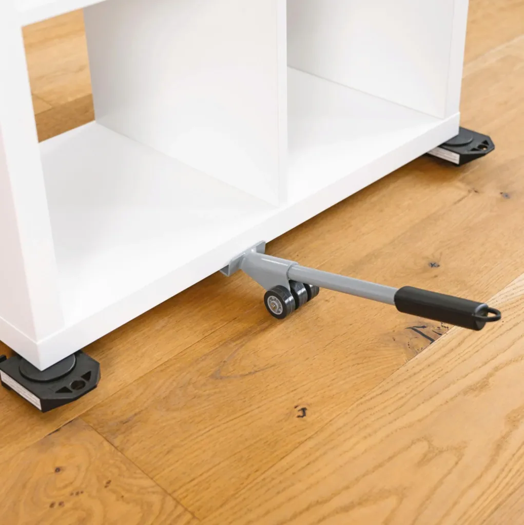Transporthilfe MM 4121, 38 x 6,5 x 3,5 cm, softe Rollen Ø 40 mm, Möbelheber, Umzugshelfer, Stahl, Tragkraft 150 kg