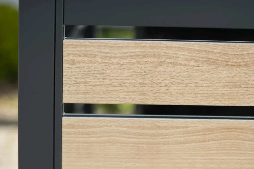 Mülltonnenverkleidung Planum 3er Box, 120 cm, holzoptik