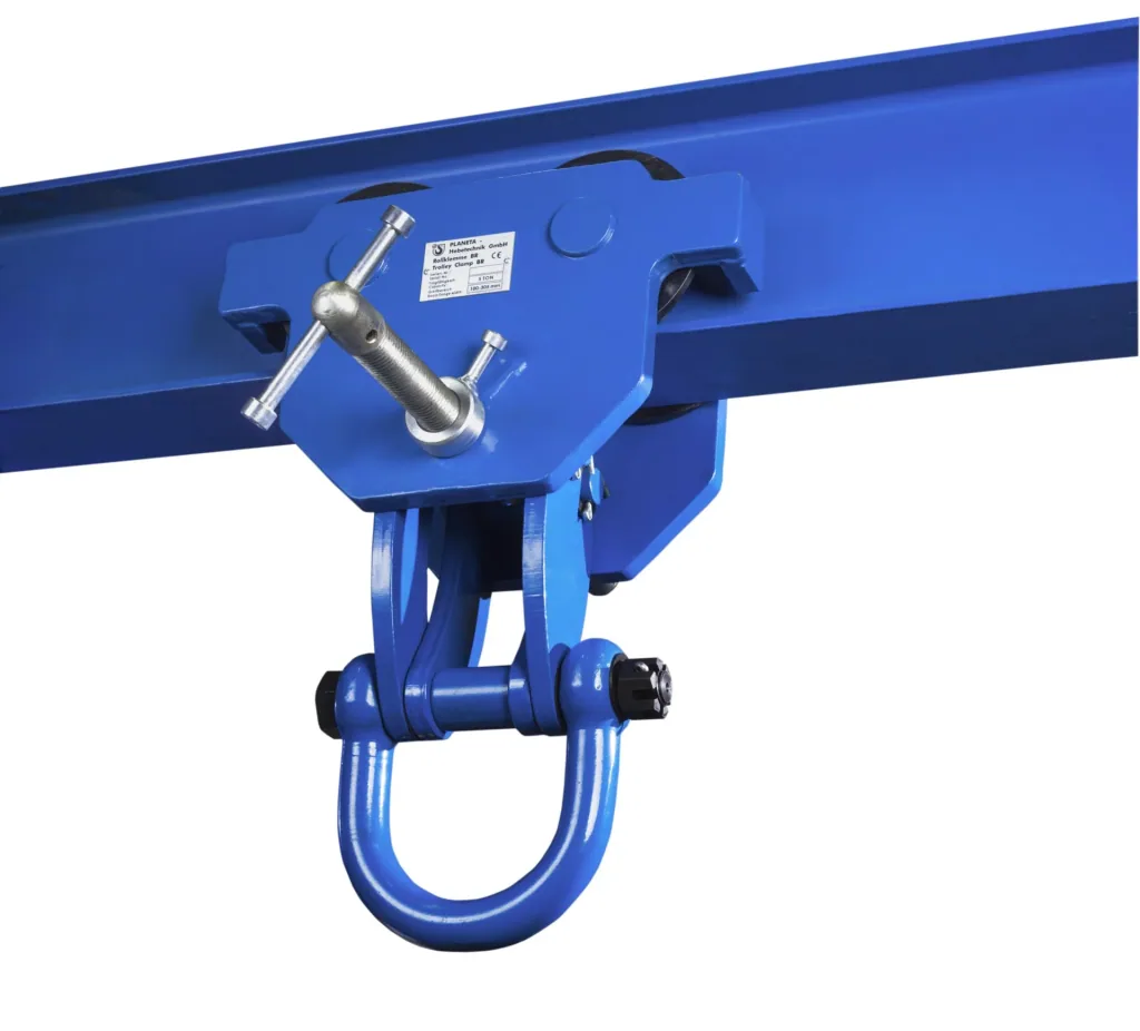 Rollklemme BR 10, Tragfähigkeit 1000 kg, Greifbereich 64 - 203 mm, Min. Kurvenradius 1,1 m