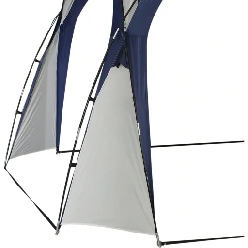 Pavillon Garten Partyzelt Festzelt Gartenzelt wetterfest Glasfaserstange+Polyester Cremeweiß + Blau 3,5x3,5x2,3m