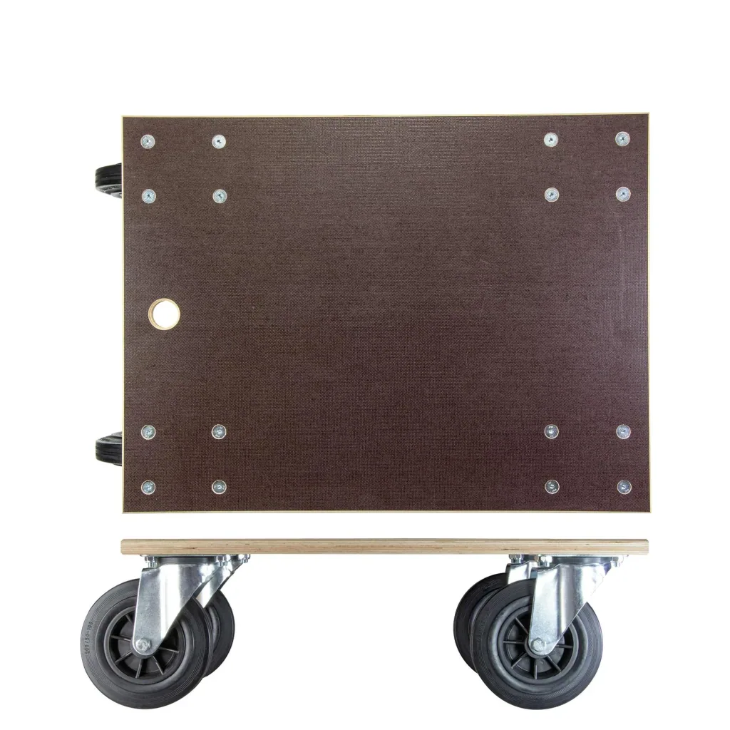 Transporthilfe MM 1148, 78 x 59 x 26 cm, harte Rollen Ø 200 mm, Rollenlager, Multiplex Platte FSC®, Tragkraft 750 kg