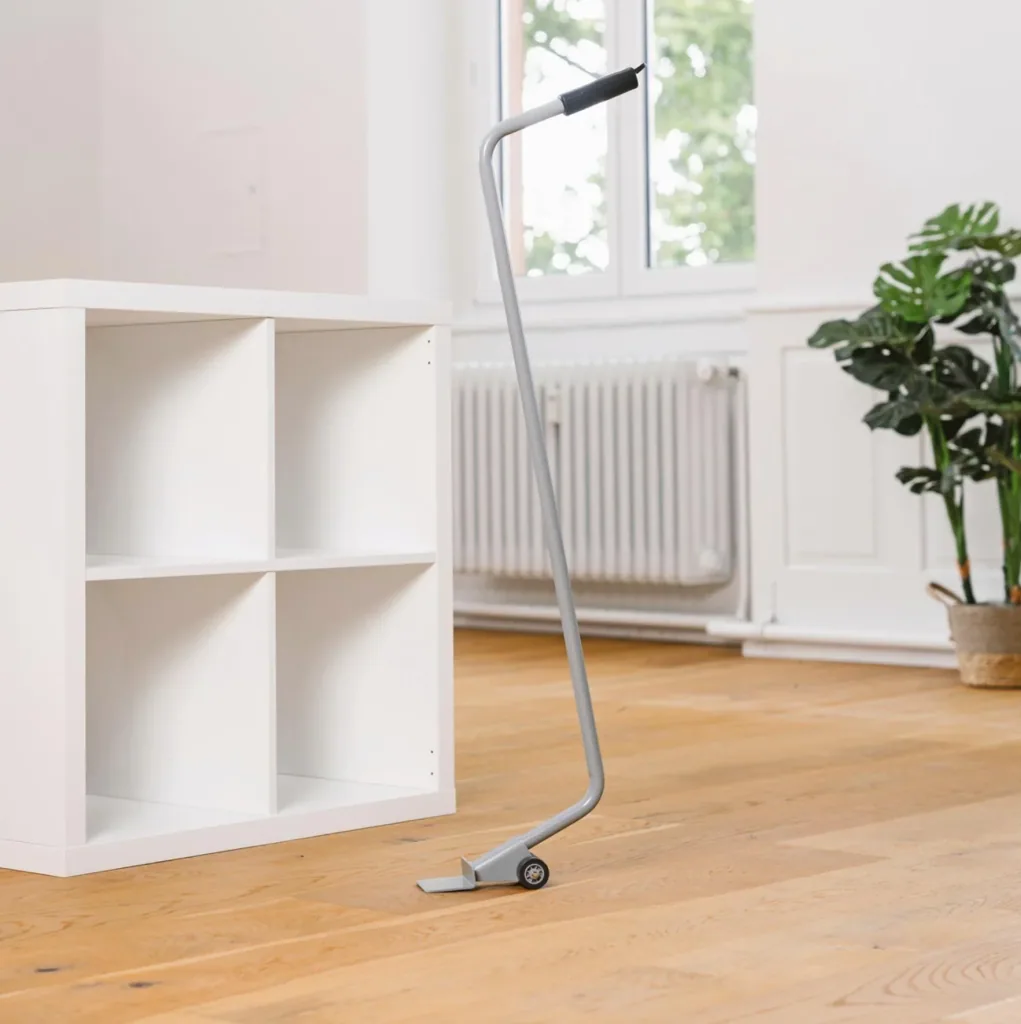Transporthilfe MM 4122, 102 x 23 x 6,5 cm, softe Rollen Ø 40 mm, stehend, Umzugshelfer, Stahl, Tragkraft 150 kg