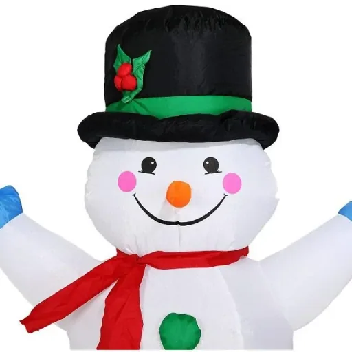Aufblasbarer Schneemann XL beleuchtet 120cm