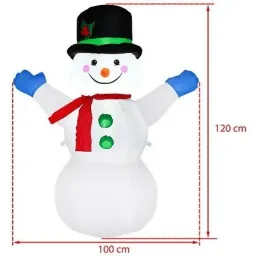 Aufblasbarer Schneemann XL beleuchtet 120cm